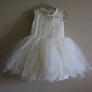 Lace Tulle Dress Size 12 Months Creme Colored